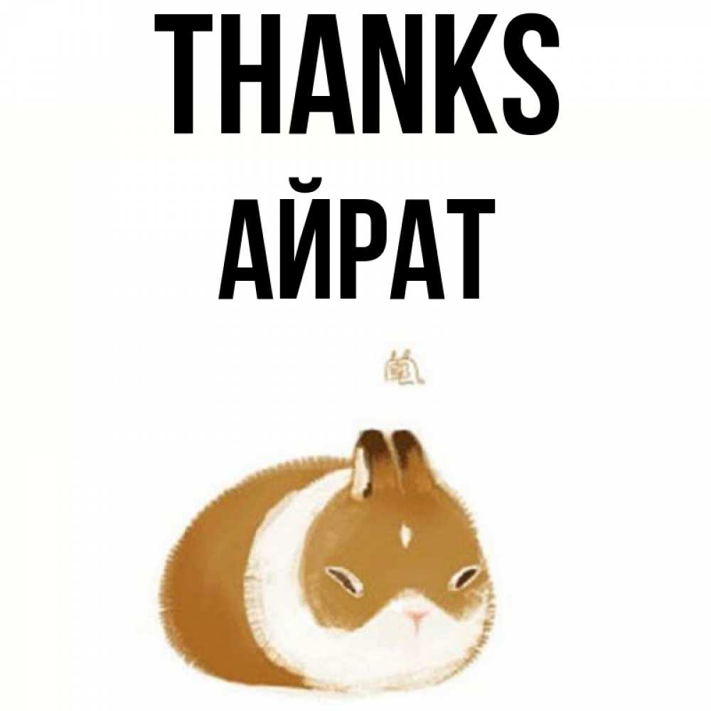 Greetings card с именем, Айрат Thanks коричнево белый домашний питомец Greetings with text for free download 