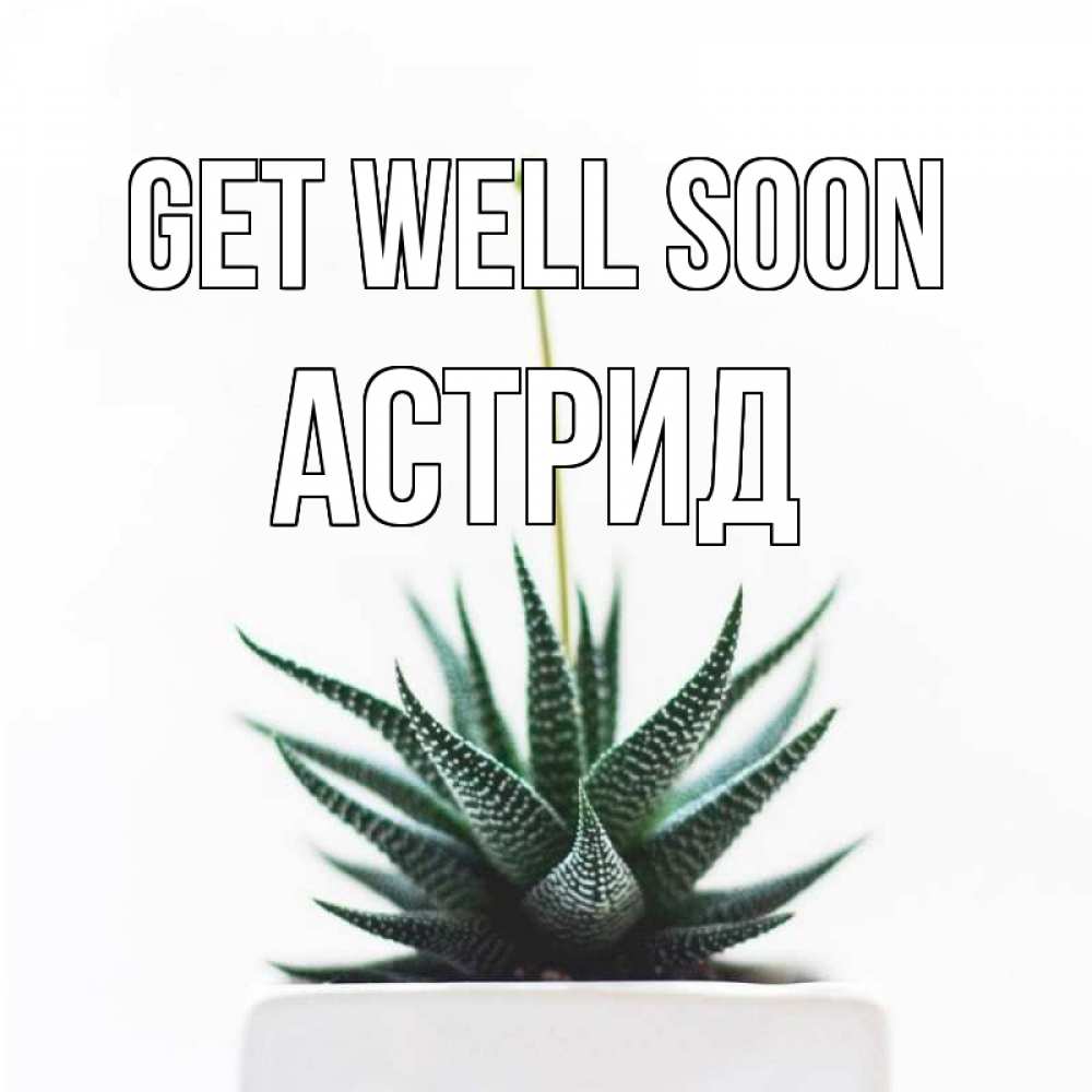 Greetings card с именем, Астрид Get well soon короче это непонятная колючка Greetings with text for free download 