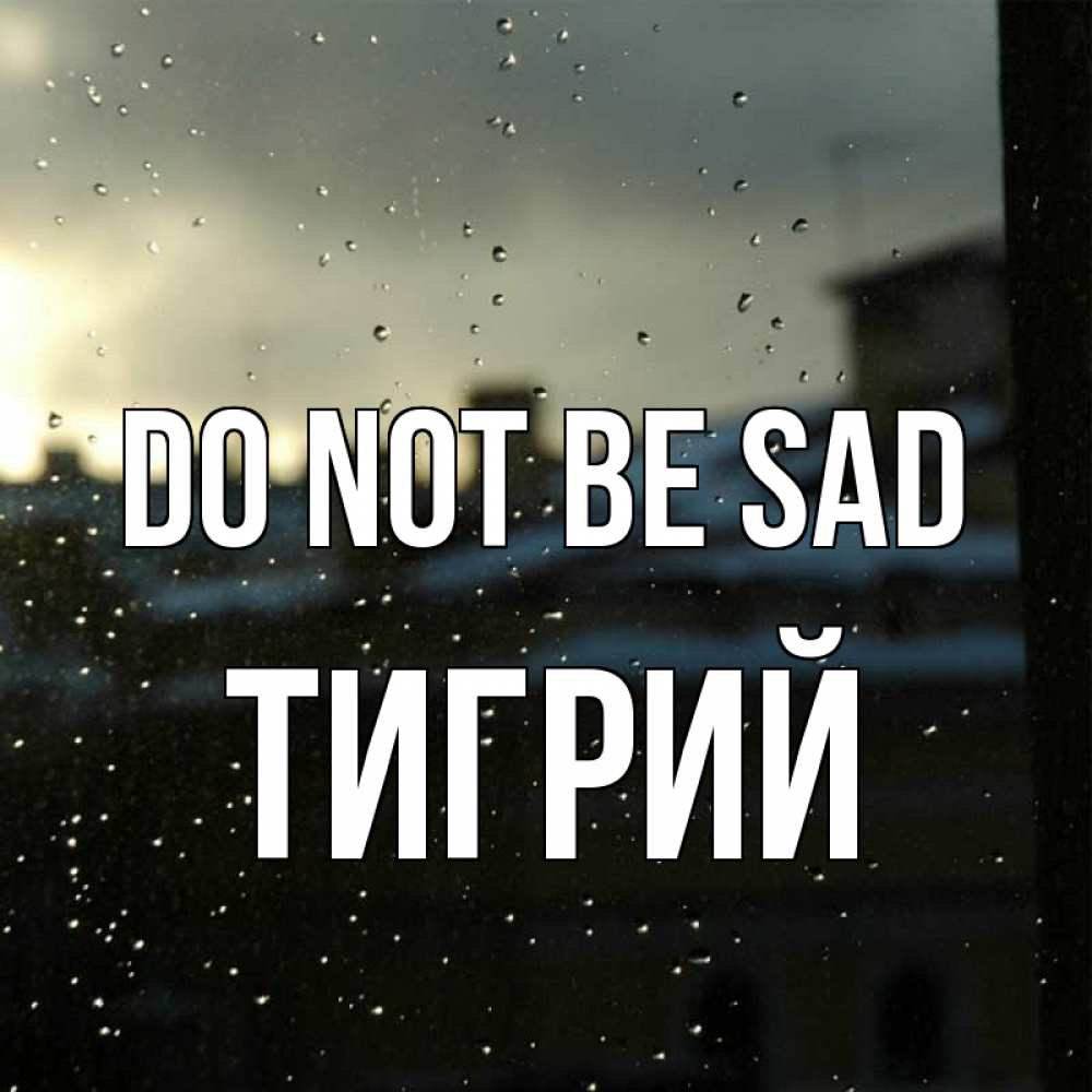 Greetings card с именем, Тигрий Do not be sad вид на крыши Greetings with text for free download 