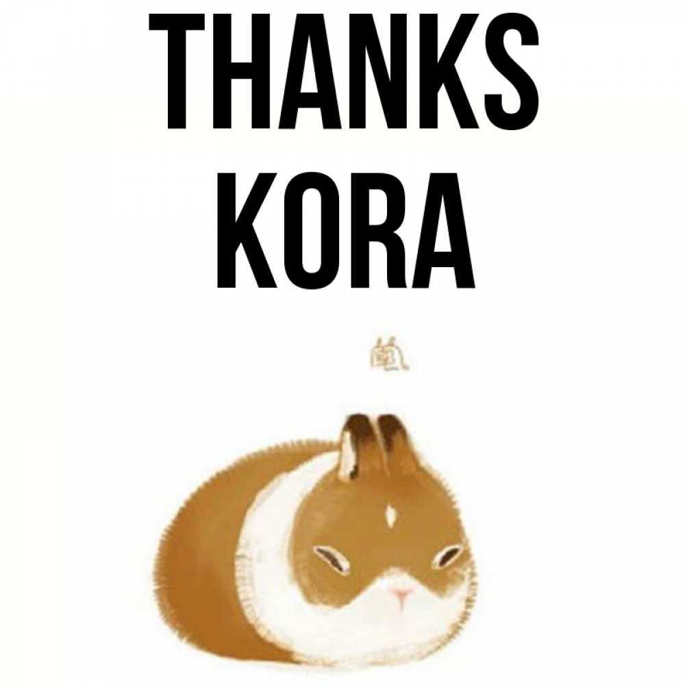 Greetings card с именем, Kora Thanks коричнево белый домашний питомец Greetings with text for free download 