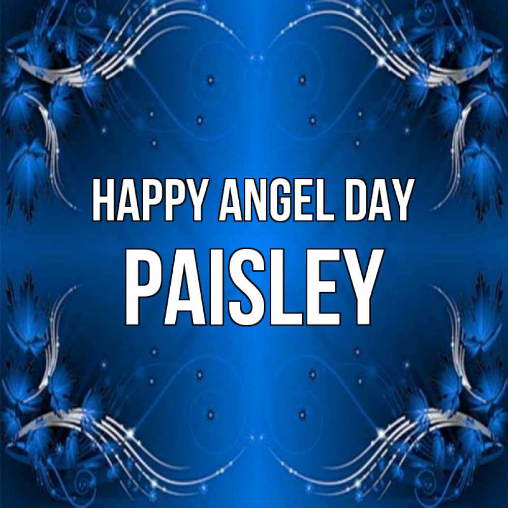 Greetings card с именем, Paisley happy angel day красивая рамочка с узорами Greetings with text for free download 