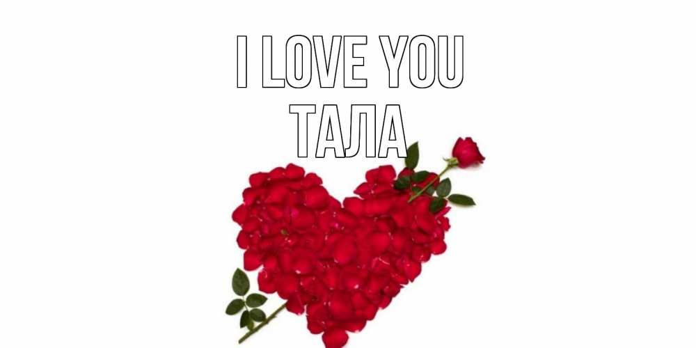 Greetings card с именем, Тала I love you роза, сердце Greetings with text for free download 