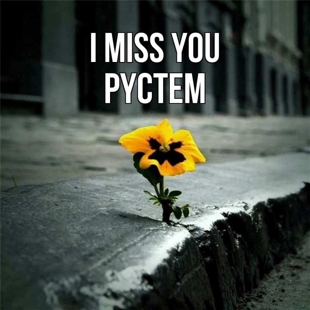 Greetings card с именем, РҮСТЕМ I miss you надеюсь будет лучше Greetings with text for free download 