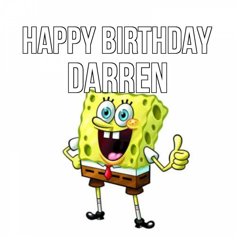 Greetings card с именем, Darren Happy Birthday герои мультфильмов Greetings with text for free download 