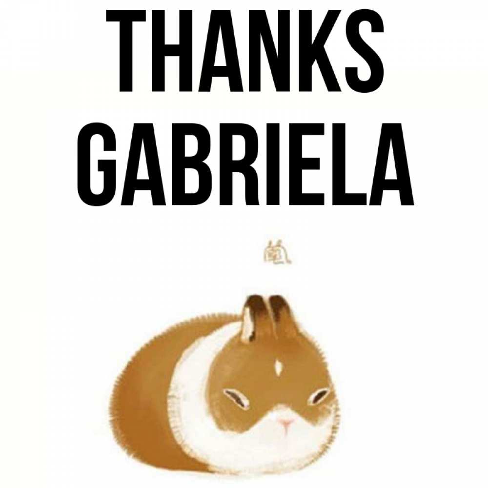 Greetings card с именем, Gabriela Thanks коричнево белый домашний питомец Greetings with text for free download 