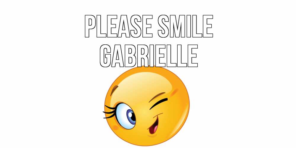 Greetings card с именем, Gabrielle Please smile улыбка Greetings with text for free download 