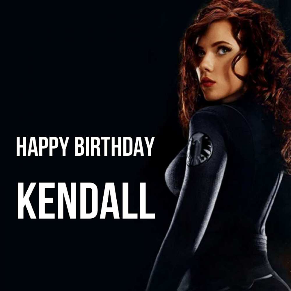 Greetings card с именем, Kendall Happy Birthday Марвел черная вдова Greetings with text for free download 