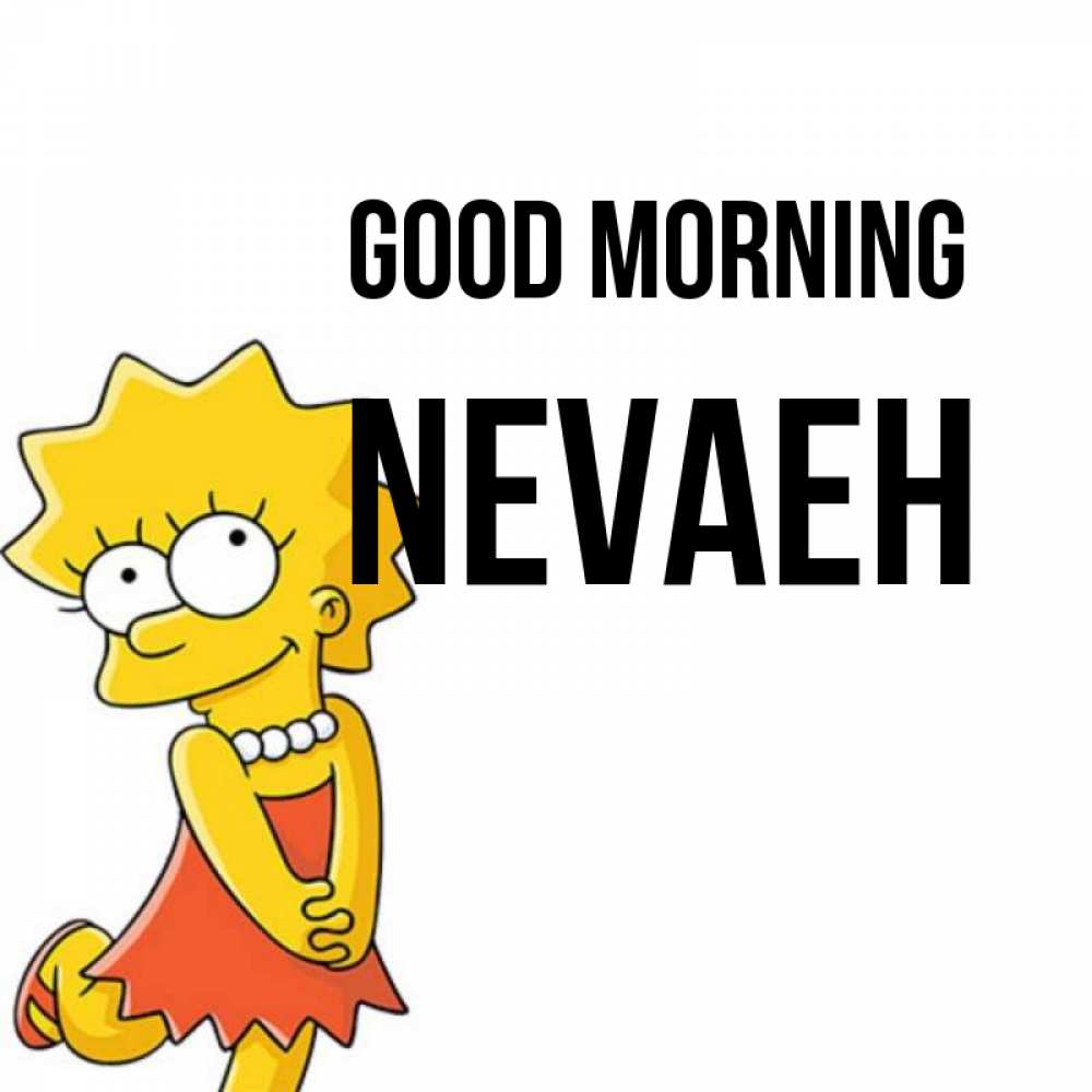 Greetings card с именем, Nevaeh Good morning в платье и ожерелье Greetings with text for free download 