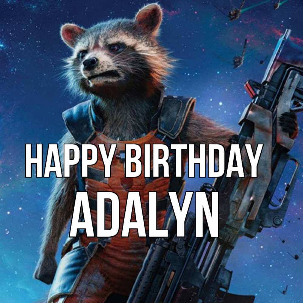 Greetings card с именем, Adalyn Happy Birthday реактивный Рокета Greetings with text for free download 