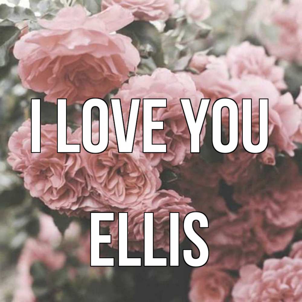 Greetings card с именем, Ellis I love you розы 3 Greetings with text for free download 