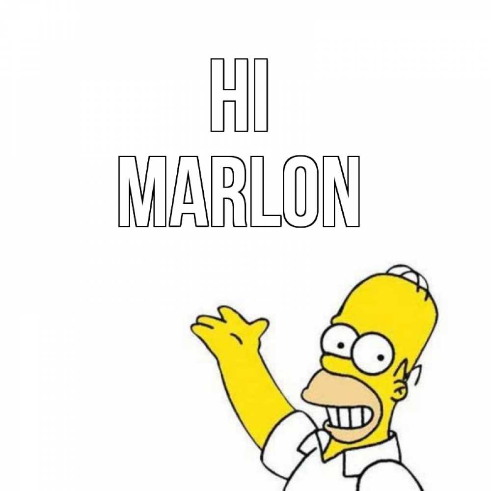 Greetings card с именем, Marlon Hi Симпсоны Greetings with text for free download 