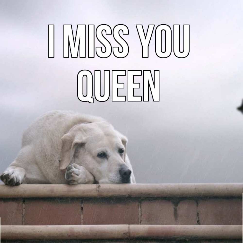 Greetings card с именем, Queen I miss you ждет Greetings with text for free download 