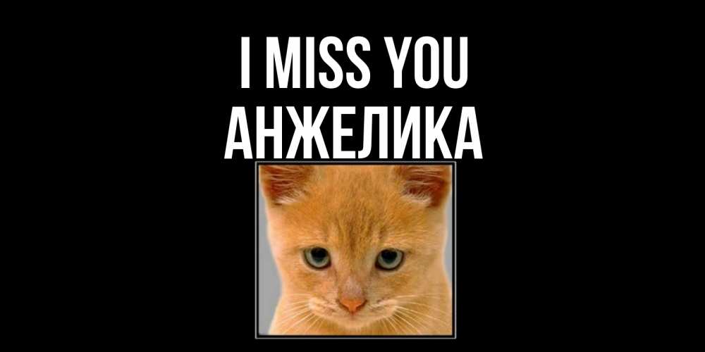 Greetings card с именем, Анжелика I miss you открытки рыжий котенок скучает по тебе Greetings with text for free download 