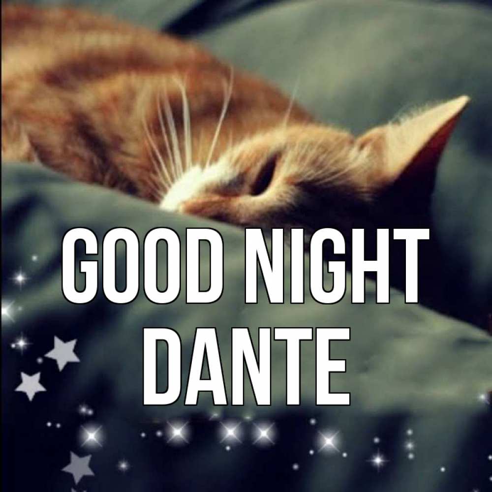 Greetings card с именем, Dante Good night кроватка Greetings with text for free download 