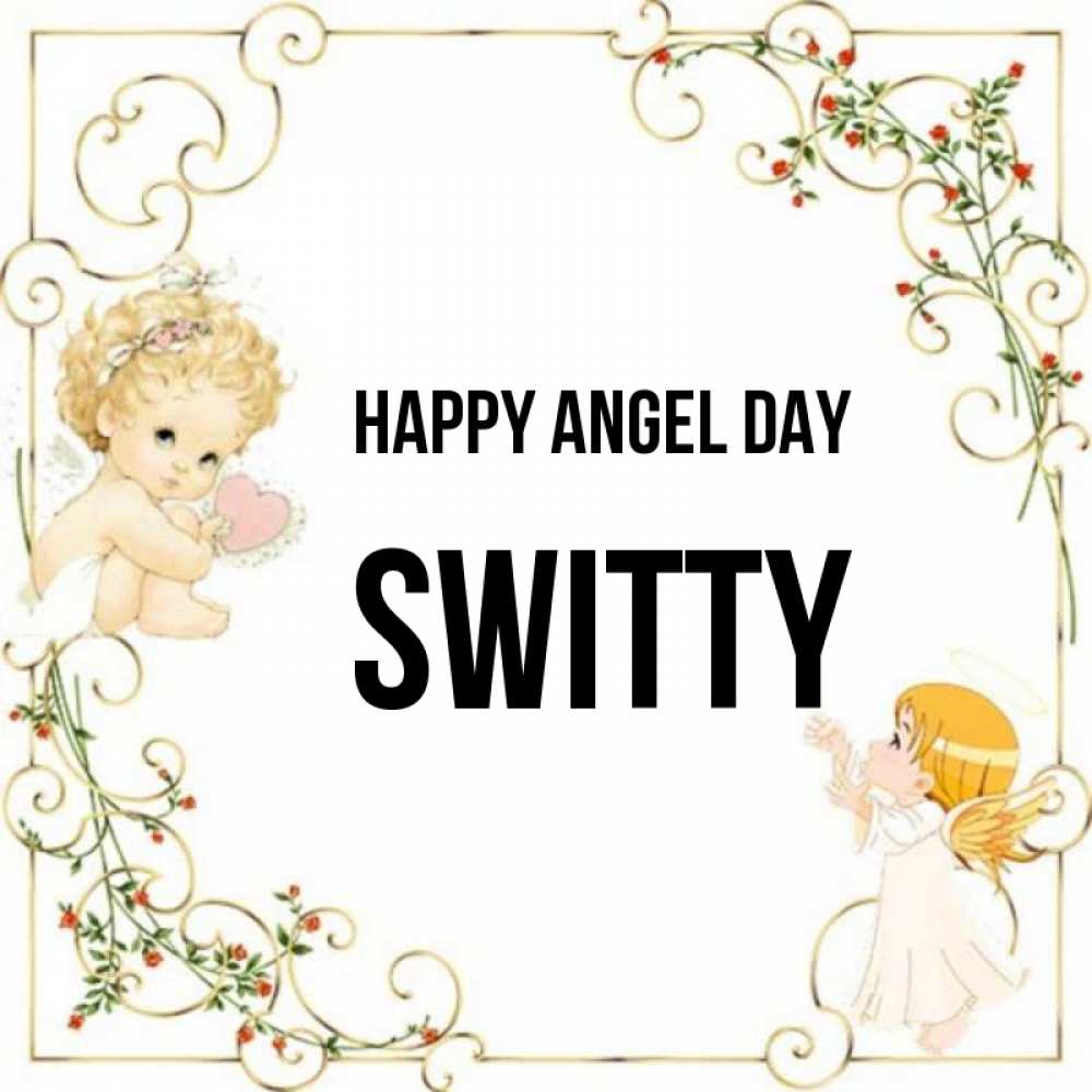 Greetings card с именем, switty happy angel day ангелы желают прекрасных именин Greetings with text for free download 