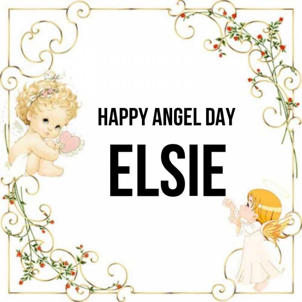 Greetings card с именем, Elsie happy angel day ангелы желают прекрасных именин Greetings with text for free download 