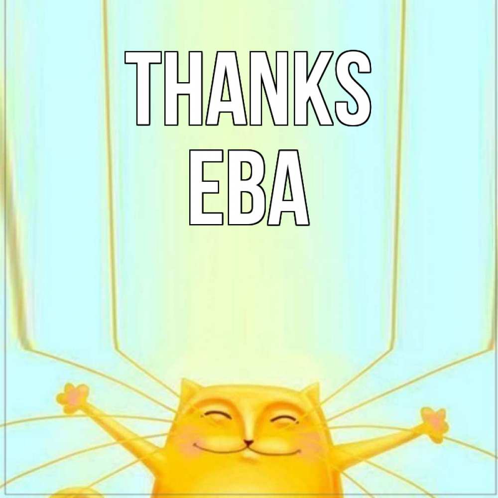 Greetings card с именем, Ева Thanks кот с усами благодарит Greetings with text for free download 