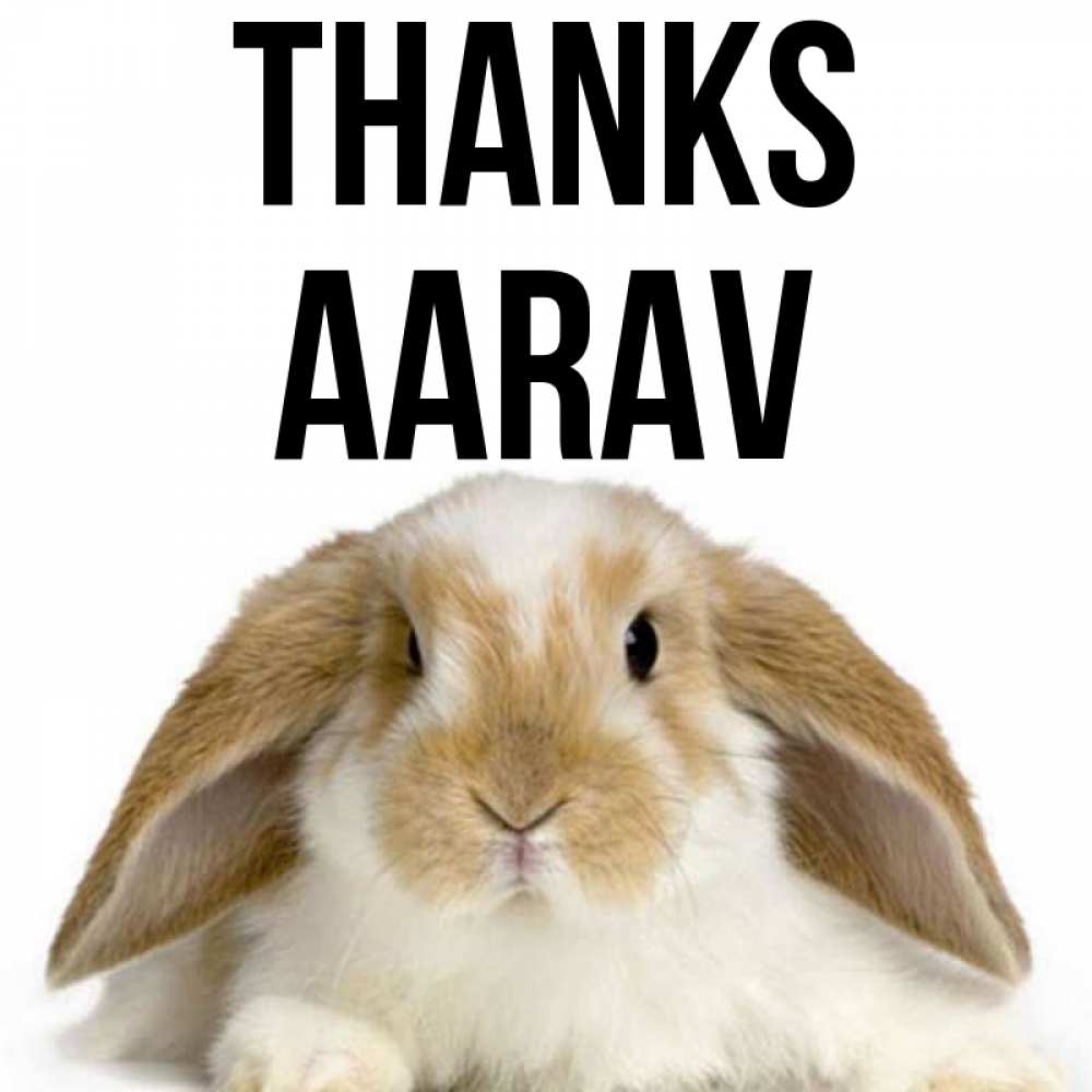Greetings card с именем, Aarav Thanks коричнево белый заяц Greetings with text for free download 