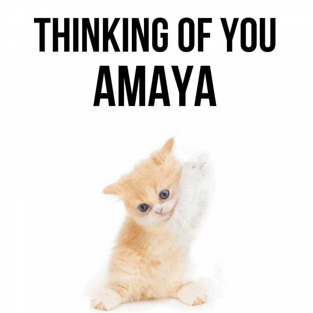 Greetings card с именем, Amaya Thinking of you зверушки и милота Greetings with text for free download 
