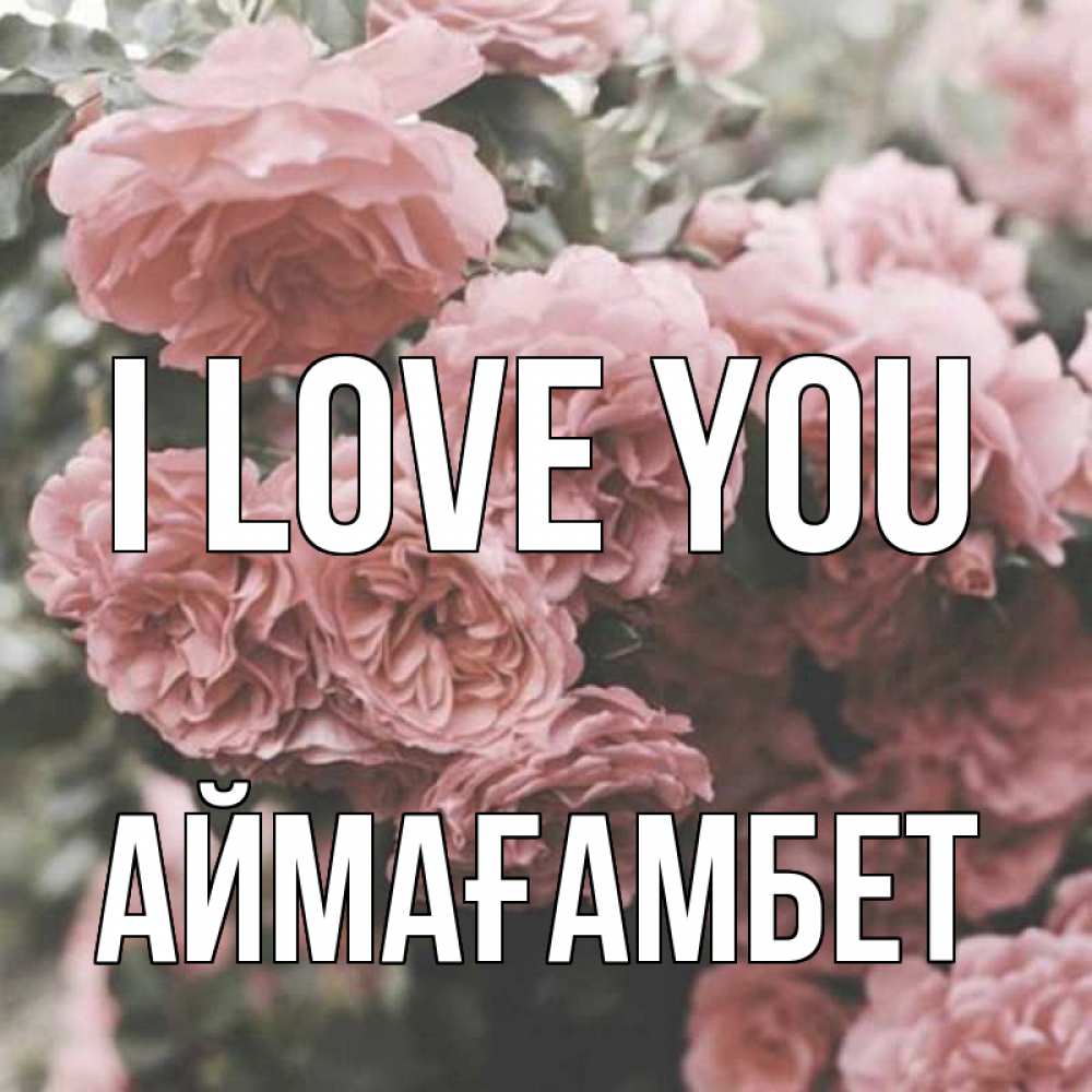 Greetings card с именем, Аймағамбет I love you розы 3 Greetings with text for free download 