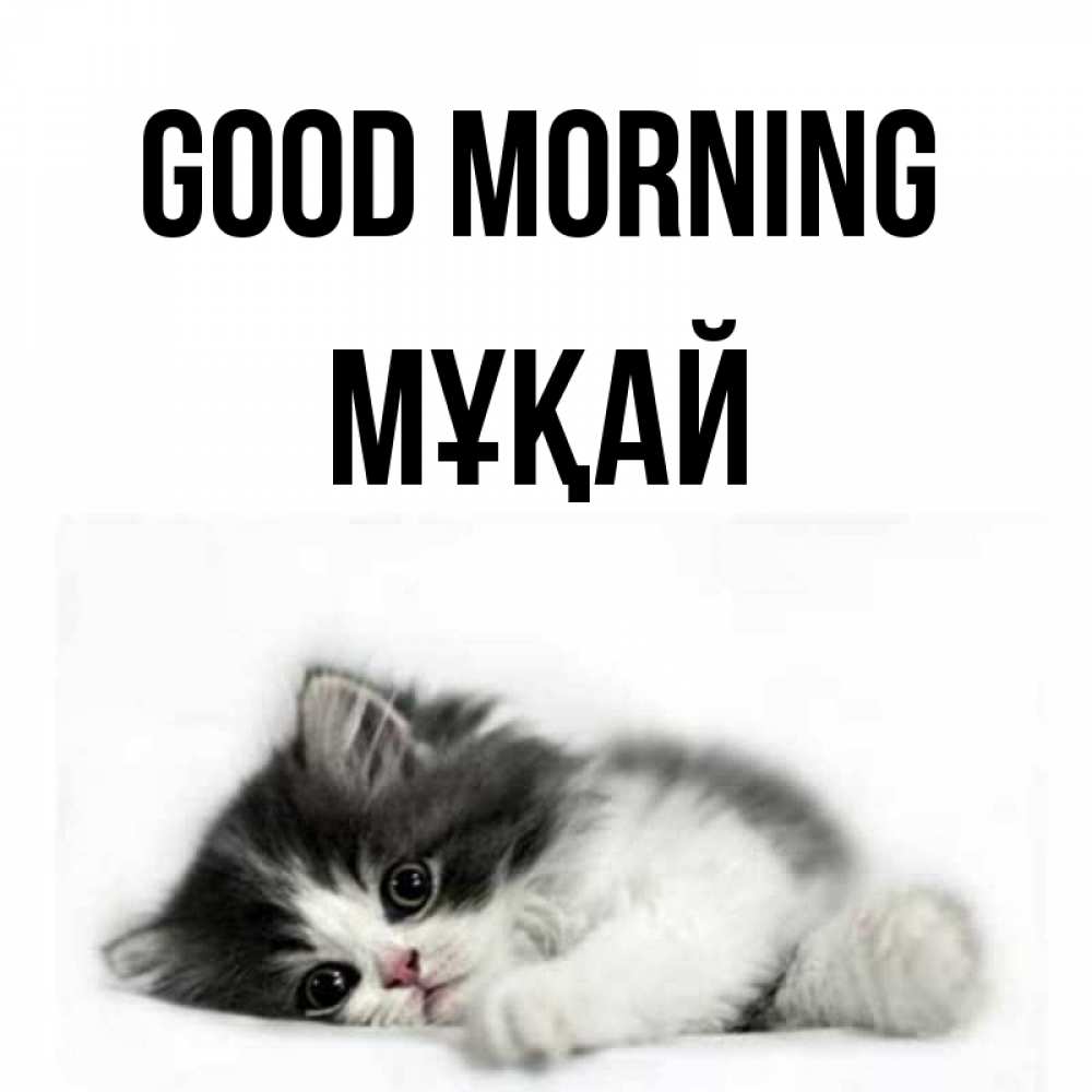 Greetings card с именем, Мұқай Good morning кот лапки Greetings with text for free download 