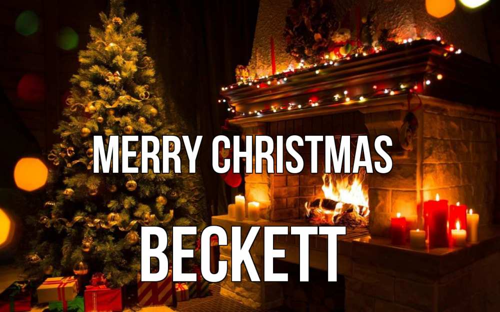 Greetings card с именем, Beckett Merry Christmas новый год Greetings with text for free download 