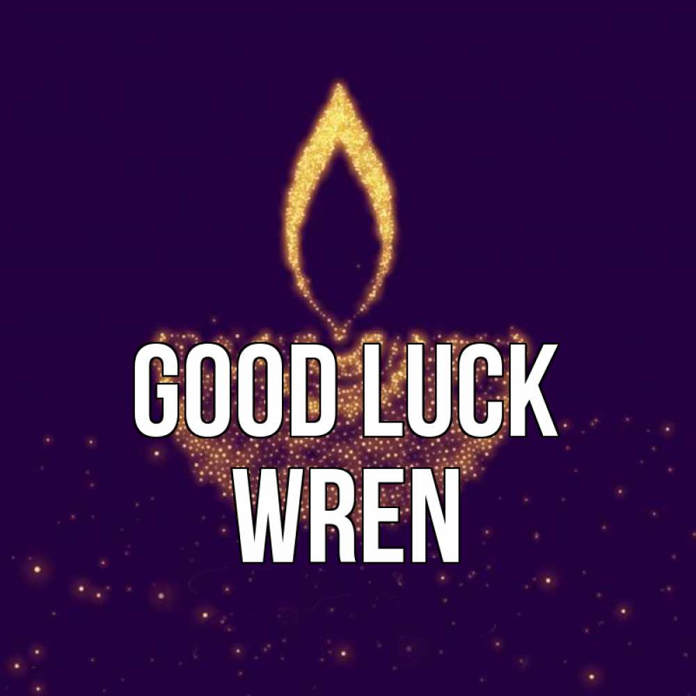 Greetings card с именем, Wren Good luck пусть повезет 2 Greetings with text for free download 