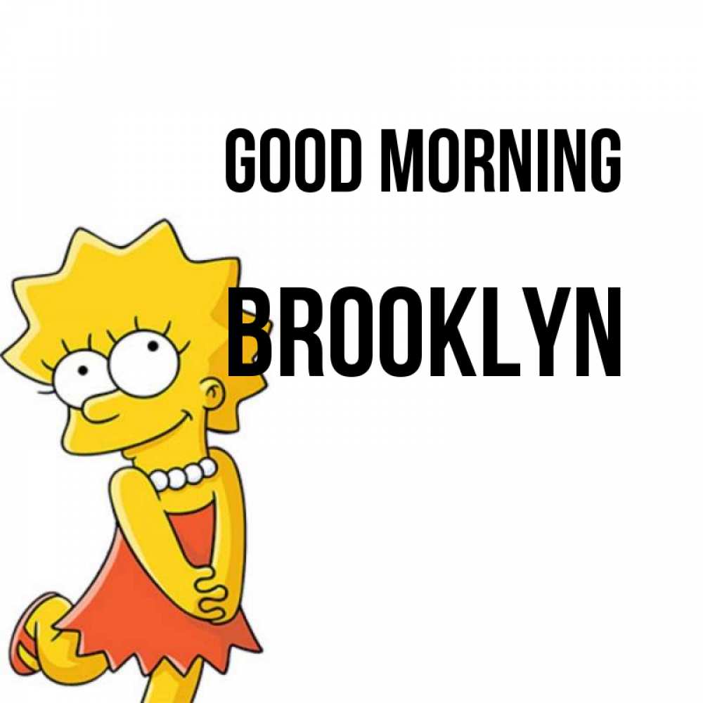 Greetings card с именем, Brooklyn Good morning в платье и ожерелье Greetings with text for free download 