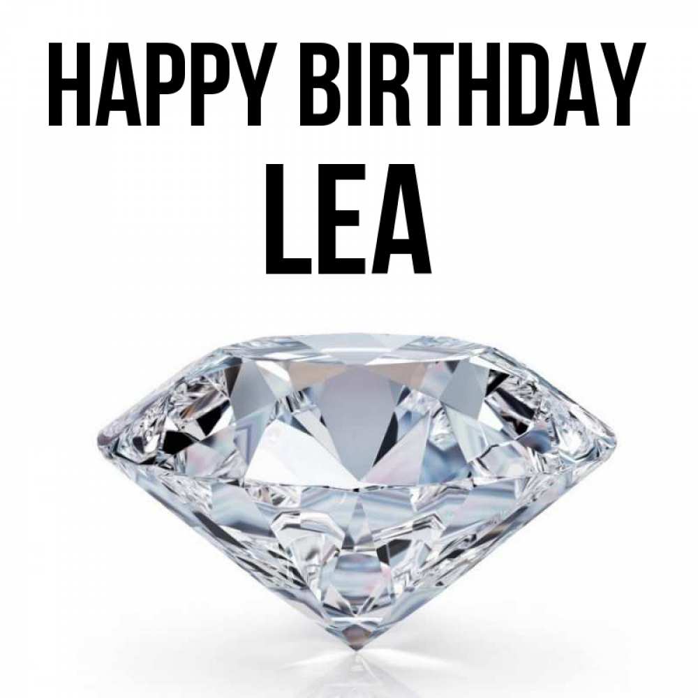 Greetings card с именем, Lea Happy Birthday к пожеланием быть богатым Greetings with text for free download 