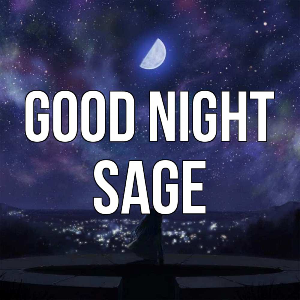 Greetings card с именем, Sage Good night набережная Greetings with text for free download 