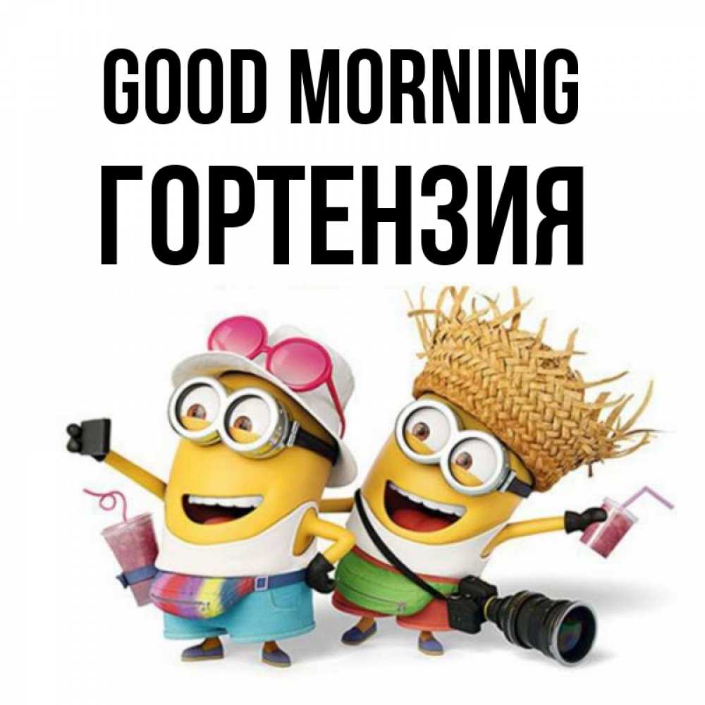 Greetings card с именем, Гортензия Good morning карнавал Greetings with text for free download 