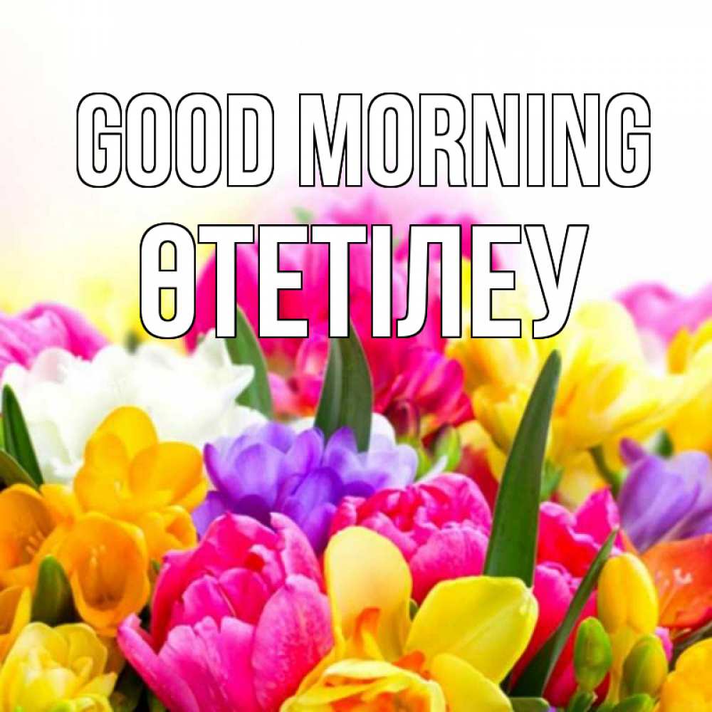 Greetings card с именем, ӨТЕТІЛЕУ Good morning создать открытку со свое подписью Greetings with text for free download 