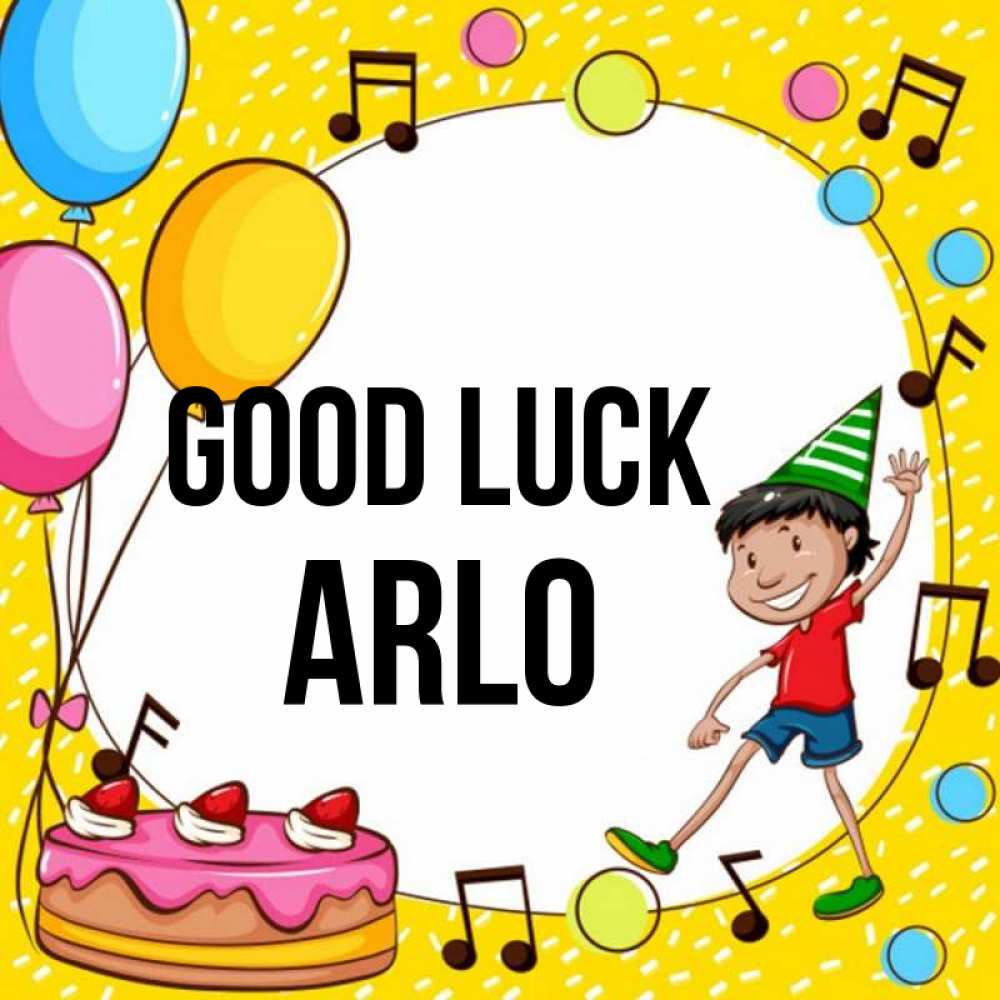 Greetings card с именем, Arlo Good luck открытка 1 Greetings with text for free download 