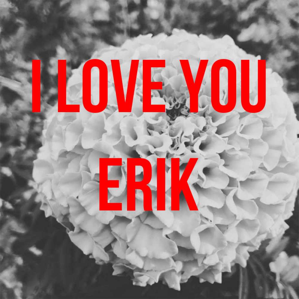 Greetings card с именем, Erik I love you подпись Greetings with text for free download 