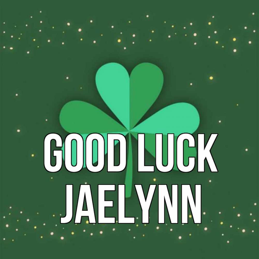Greetings card с именем, Jaelynn Good luck лист клевера Greetings with text for free download 