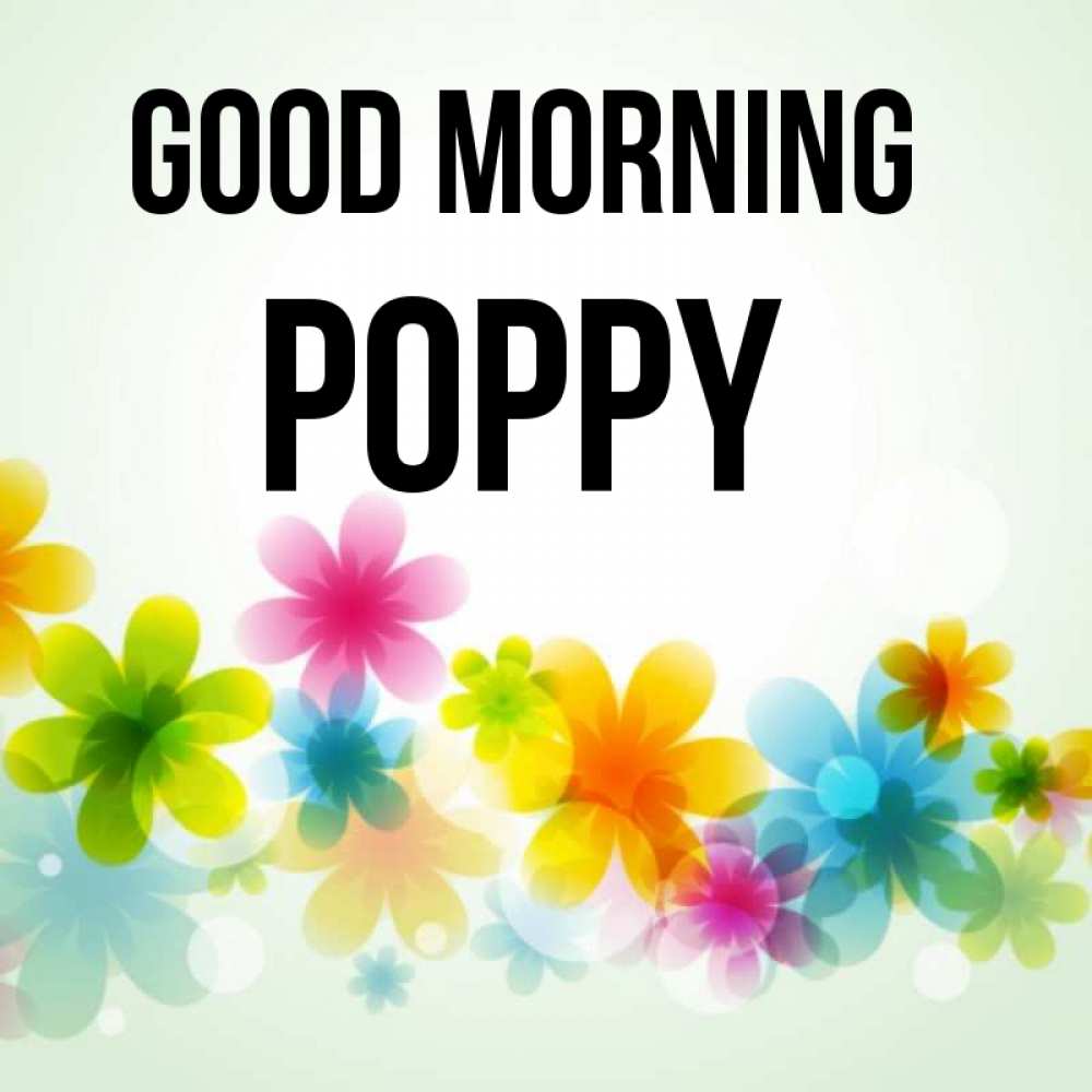 Greetings card с именем, Poppy Good morning позитивные цветочки Greetings with text for free download 