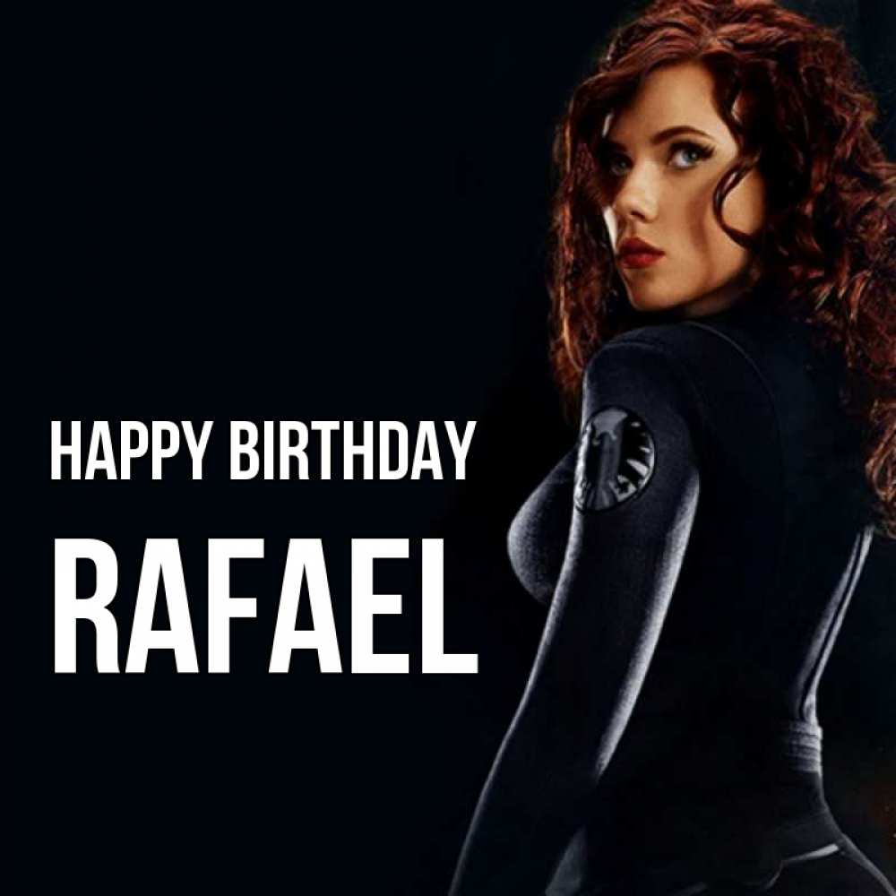 Greetings card с именем, Rafael Happy Birthday Марвел черная вдова Greetings with text for free download 
