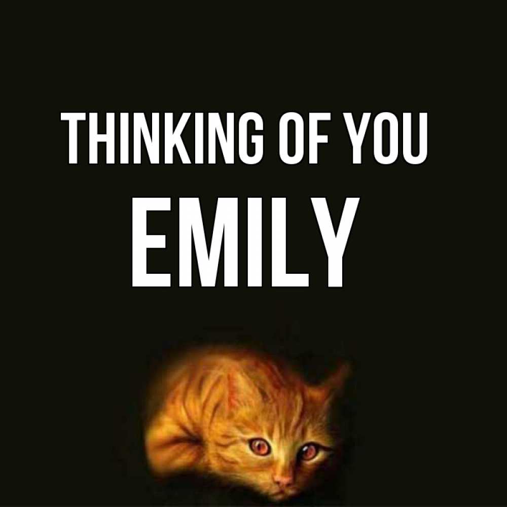 Greetings card с именем, Emily Thinking of you рыжий Greetings with text for free download 