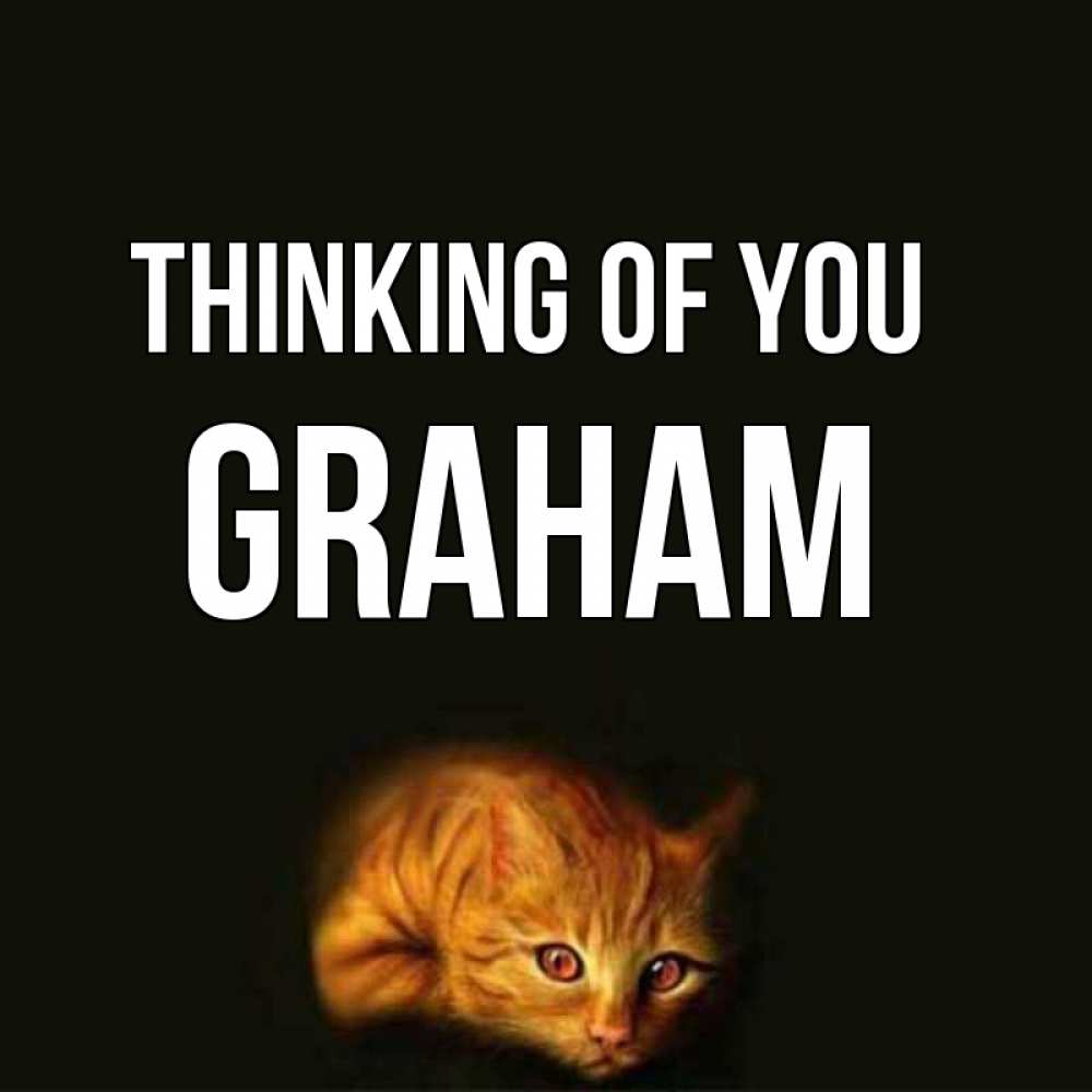 Greetings card с именем, Graham Thinking of you рыжий Greetings with text for free download 