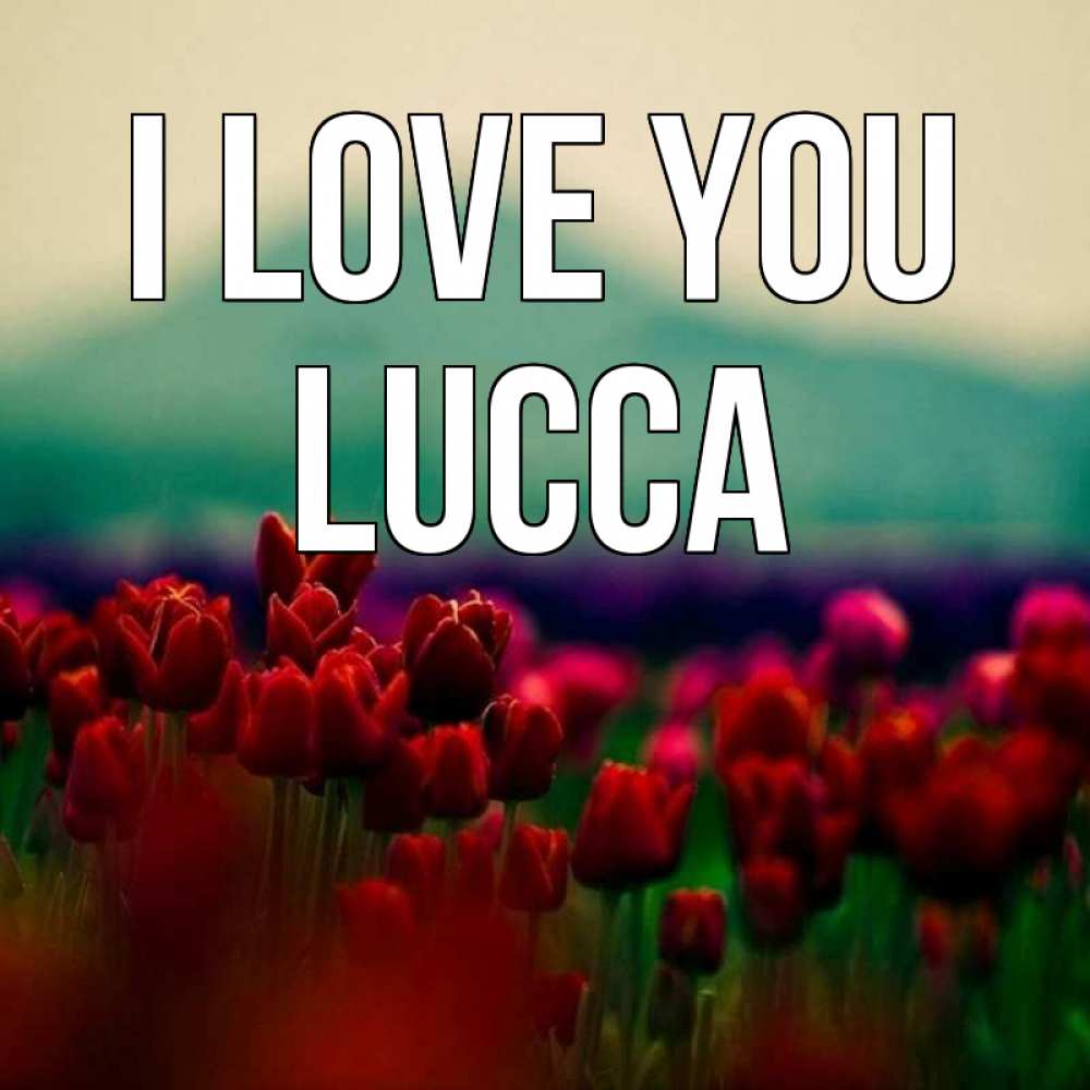 Greetings card с именем, Lucca I love you тюльпаны 4 Greetings with text for free download 
