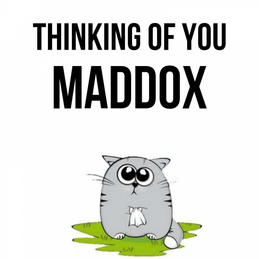 Greetings card с именем, Maddox Thinking of you тоска с платочком Greetings with text for free download 