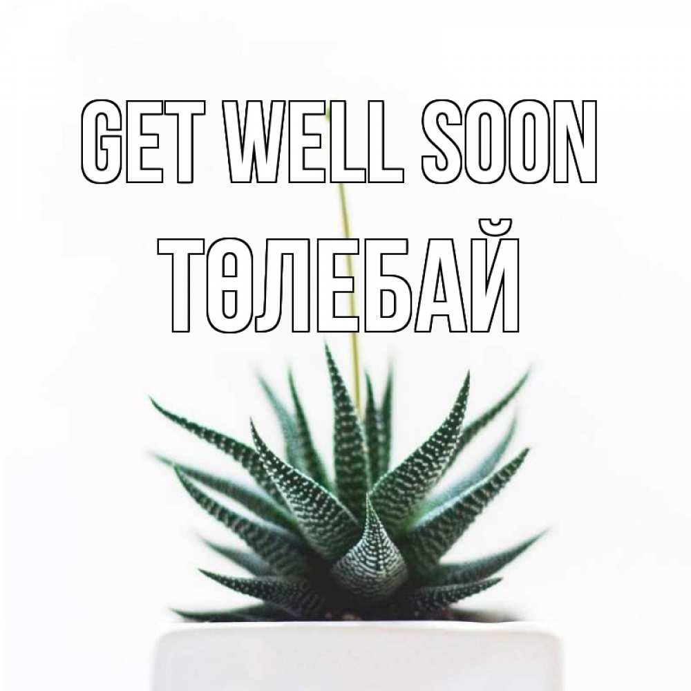 Greetings card с именем, ТӨЛЕБАЙ Get well soon короче это непонятная колючка Greetings with text for free download 