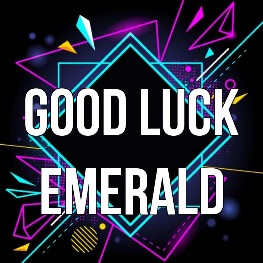 Greetings card с именем, Emerald Good luck рамочки Greetings with text for free download 