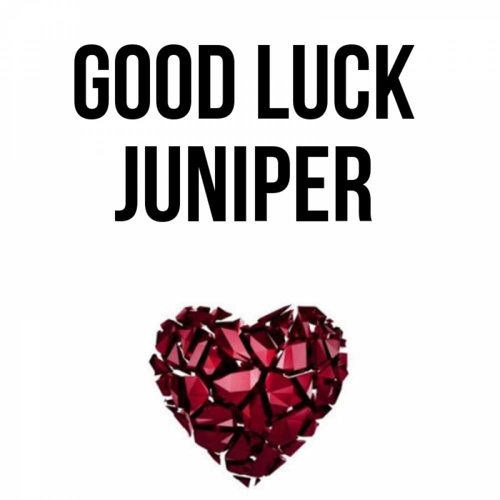 Greetings card с именем, Juniper Good luck бордовое из кристаллов  1 Greetings with text for free download 
