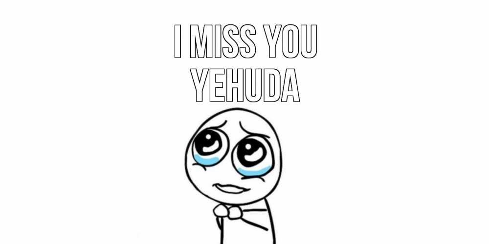 Greetings card с именем, Yehuda I miss you я по тебе скучаю с тролль фейсом Greetings with text for free download 