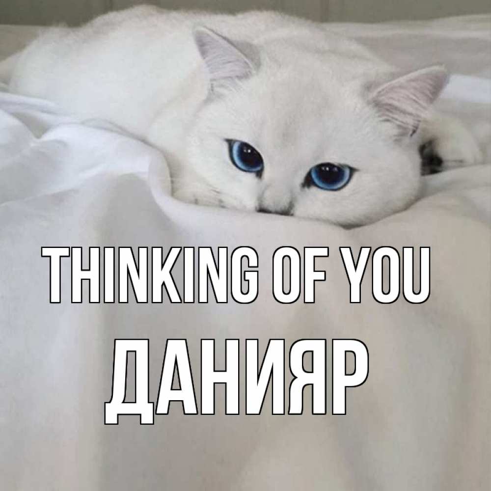 Greetings card с именем, Данияр Thinking of you я очень по тебе скучаю и тоскую Greetings with text for free download 