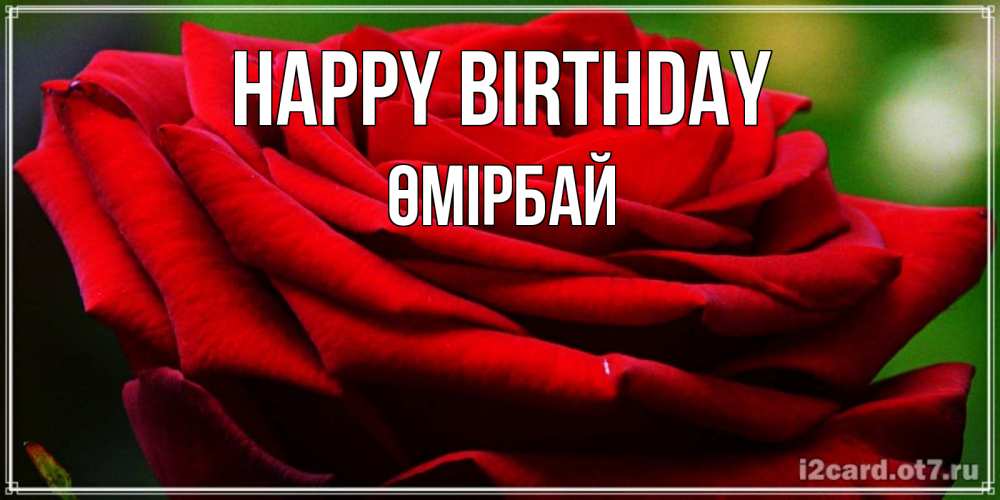 Greetings card с именем, ӨМІРБАЙ Happy Birthday розочка очень красивая Greetings with text for free download 