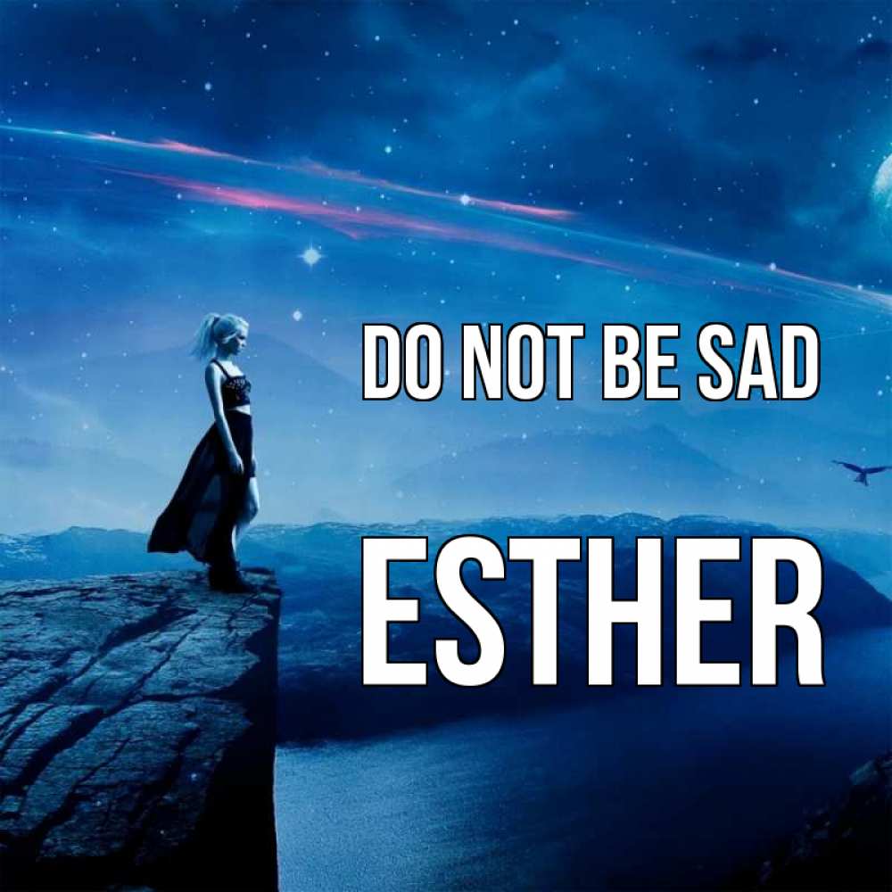 Greetings card с именем, Esther Do not be sad вода и скала Greetings with text for free download 