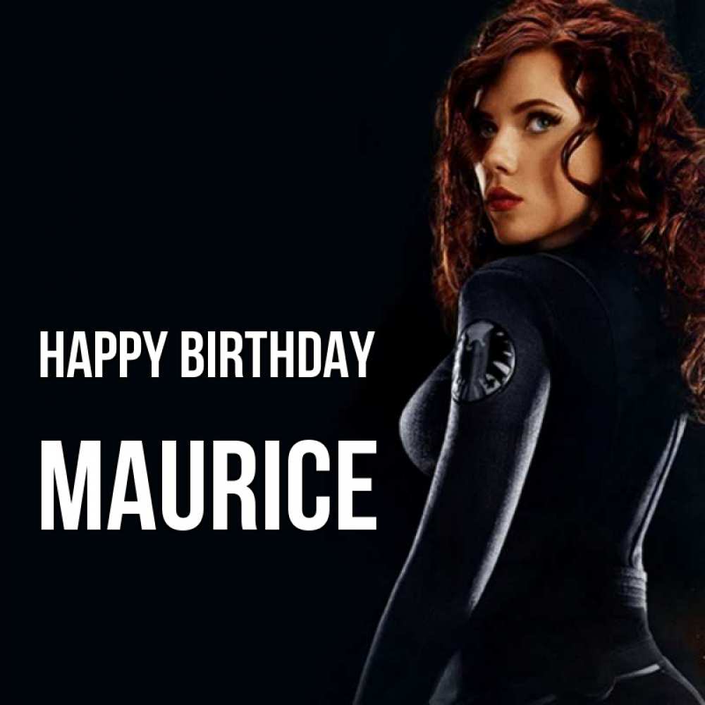 Greetings card с именем, Maurice Happy Birthday Марвел черная вдова Greetings with text for free download 