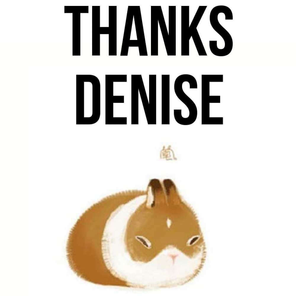 Greetings card с именем, Denise Thanks коричнево белый домашний питомец Greetings with text for free download 